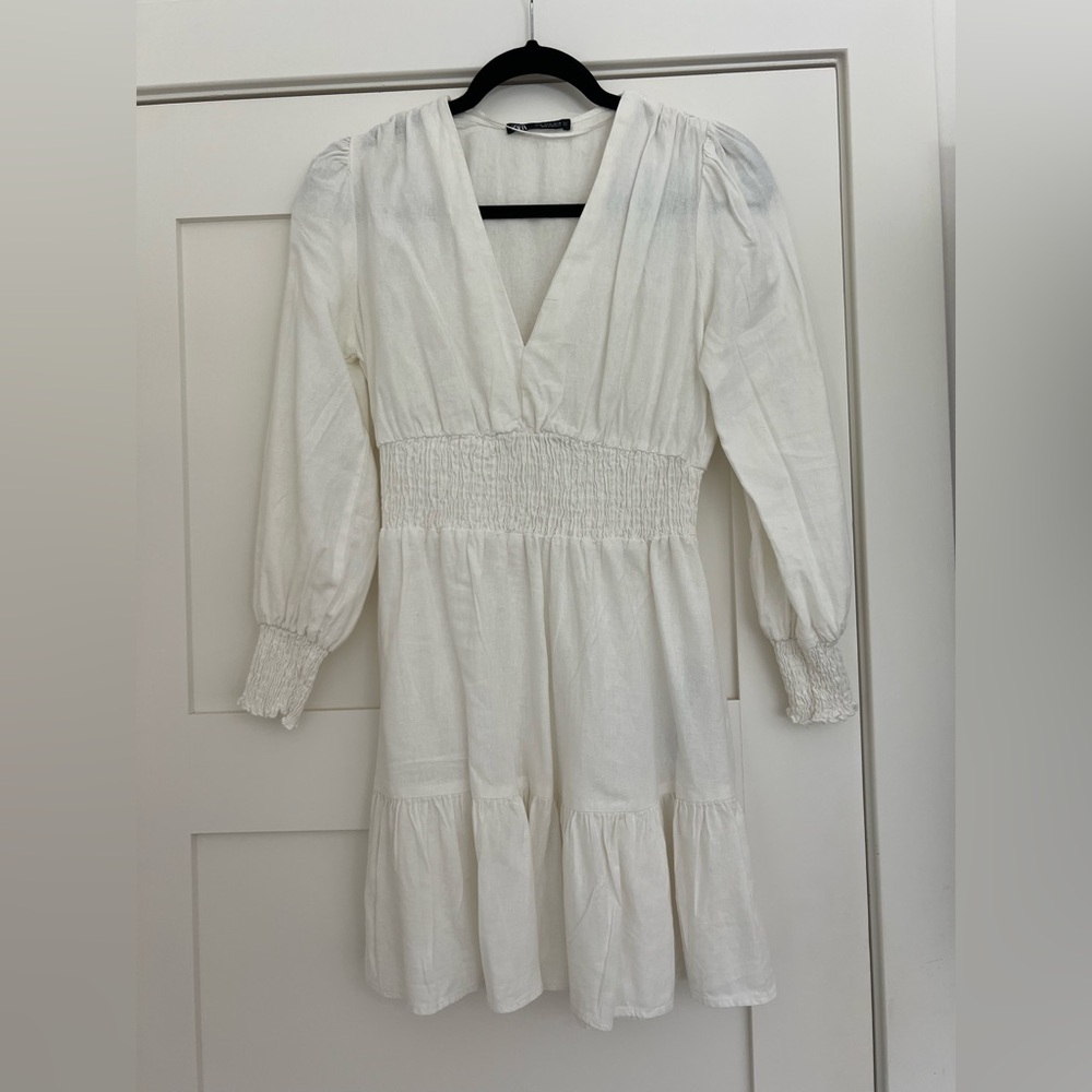 Zara linen blend mini dress